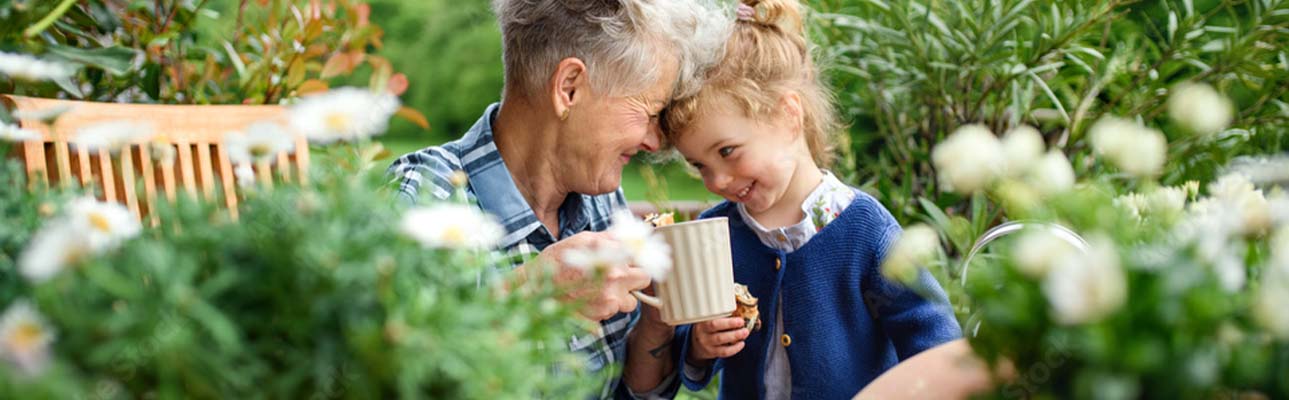 Grandmother in the garden